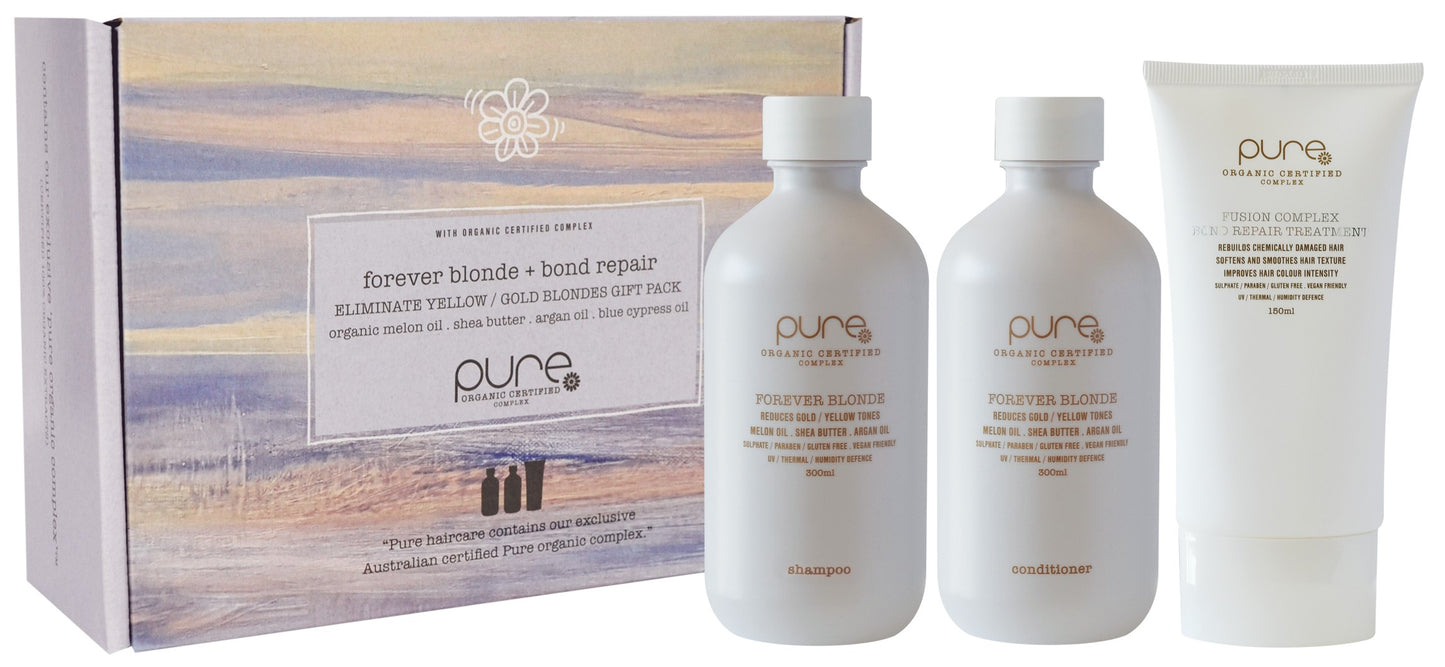 PURE TRIO FOREVER BLONDE + Fusion Complex Bond Repair Treatment